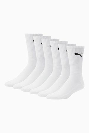 Men's Half-Terry Crew-Length Socks [3 Pairs], WHITE / BLACK, extralarge